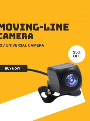 Universal Car Rear View Camera – Night Vision with Moving Guidelines (AHD 170° Wide Angle)