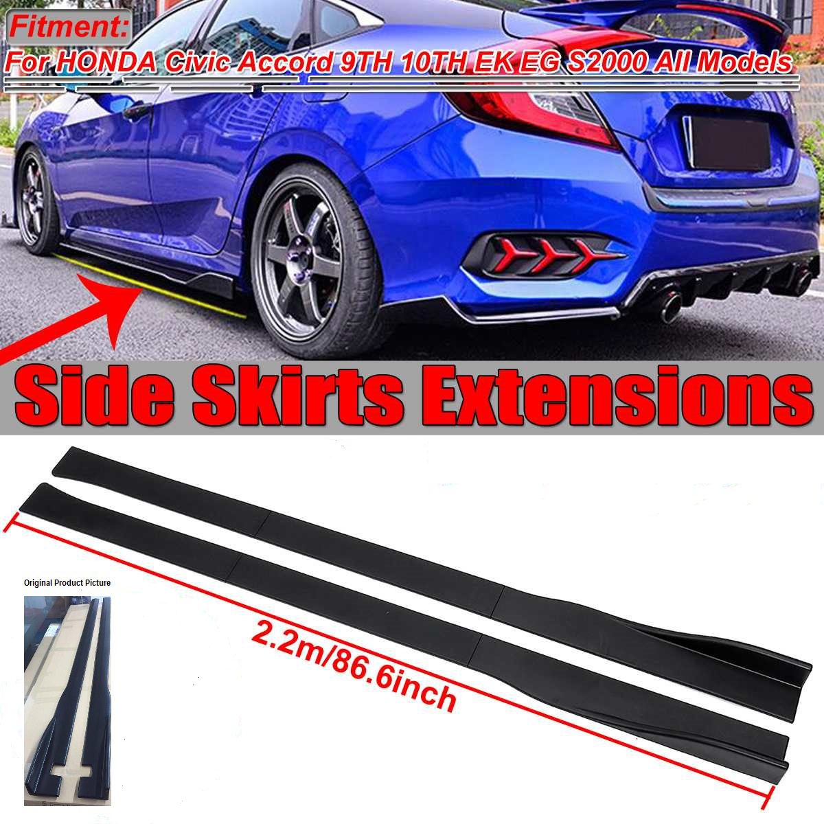 2-2m-Universal-Car-Side-Skirt-Extensions-For-HONDA-For-Civic-For-Accord-9th-10th-EK