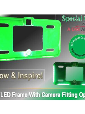 car number plate frame | Customised Frames | Car License Plate Frame | Custom reg plates frame | Personal reg plates frame | camera fitting | transperant frame with green light | 14th August | Independance day pakistan