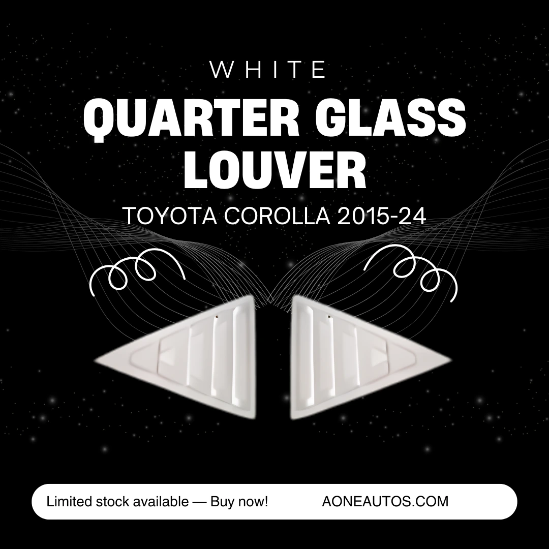 Toyota Corolla 2015-2024 White Spike Design Quarter Glass Louver (Pair) Toyota Corolla 2015-2024 White Spike Design Quarter Glass Louver (Pair)