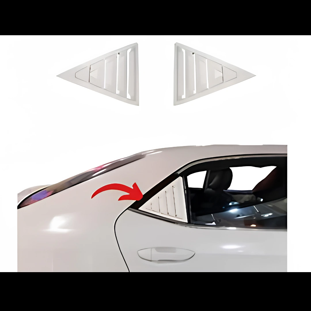 Toyota Corolla 2015-2024 White Spike Design Quarter Glass Louver (Pair) Toyota Corolla 2015-2024 White Spike Design Quarter Glass Louver (Pair)