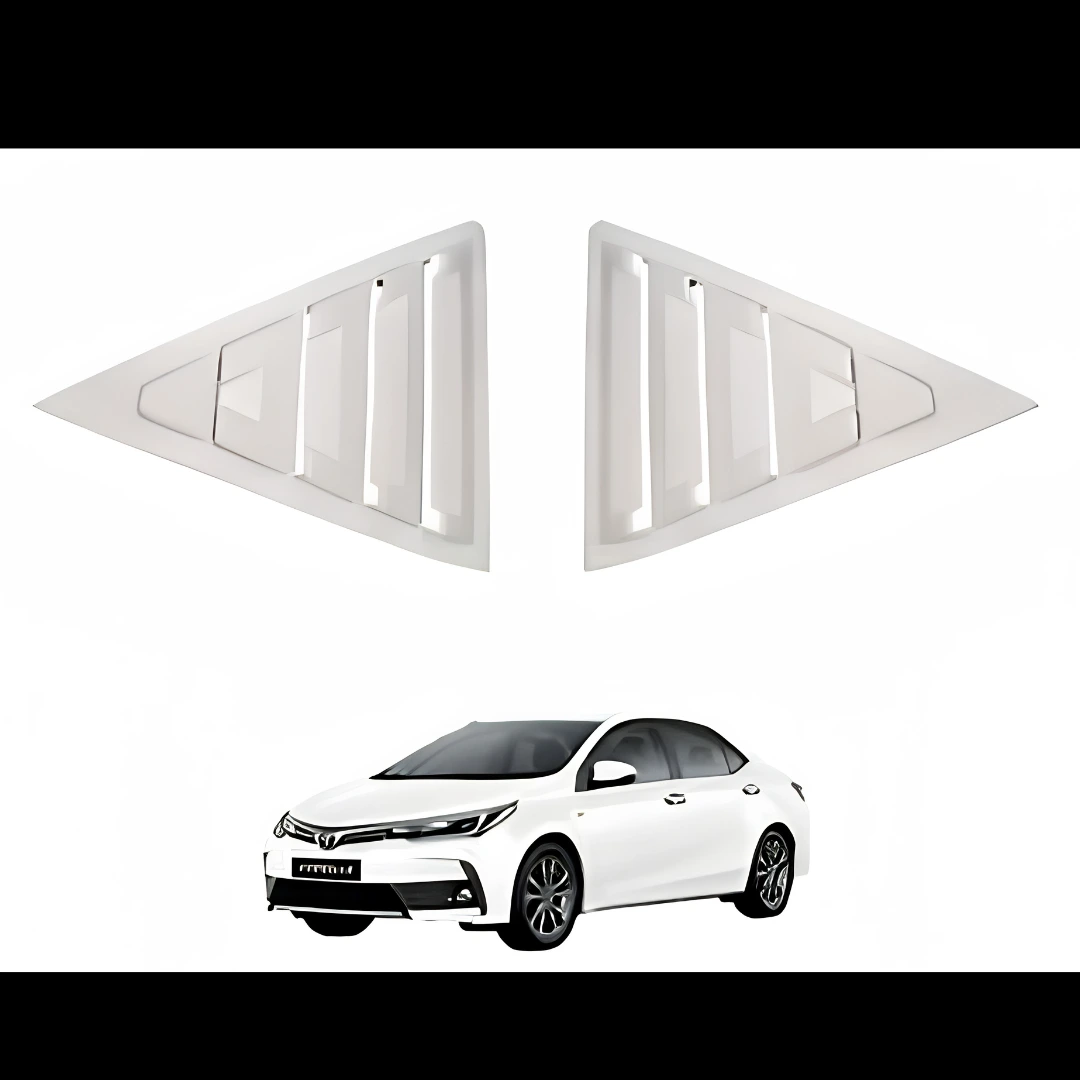 Toyota Corolla 2015-2024 White Spike Design Quarter Glass Louver (Pair) Toyota Corolla 2015-2024 White Spike Design Quarter Glass Louver (Pair)