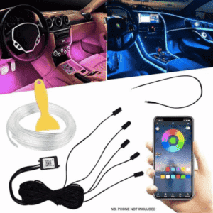 ambience light for car | optic fiber 5 with app controled | car interior accessories