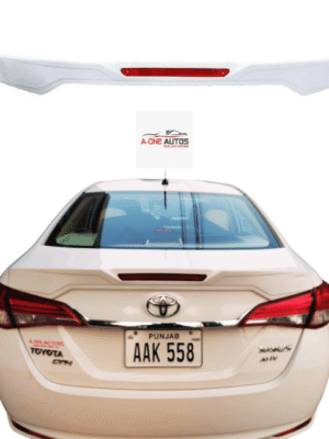 Toyota Yaris Trunk Spoiler With Brake Light Painted White - Model 2020-2023