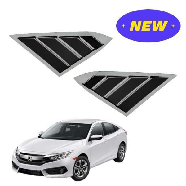 honda civic 2016-2020 | quarter glass window louvers | car exterior accessories