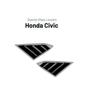 Honda Civic Quarter Glass Louvers 4Spoke New Mustang Design - Glossy Black