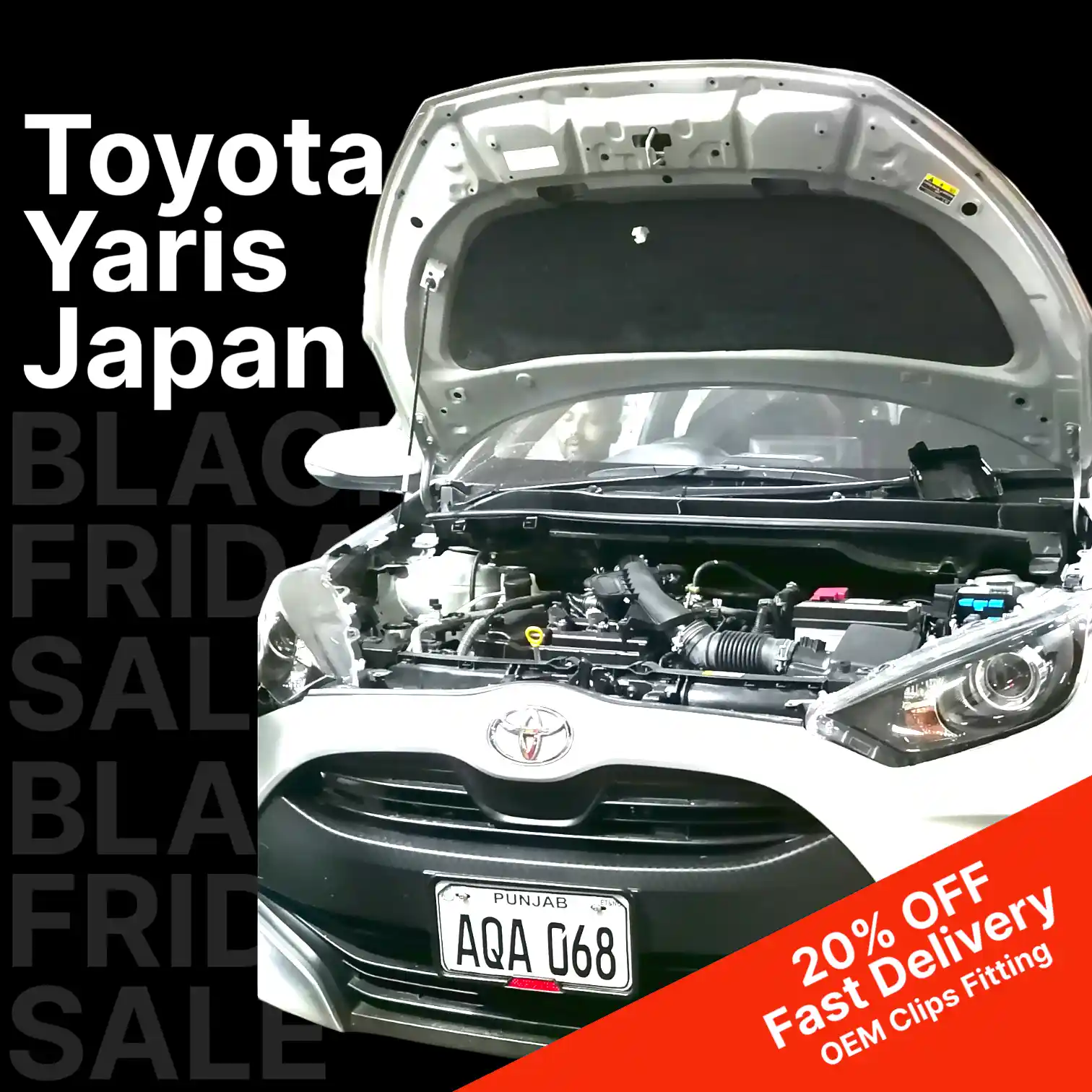 Toyota-Yaris-Japan-Model-Bonnet-Insulator-Sound-Proofing-and-Heat-Proofing