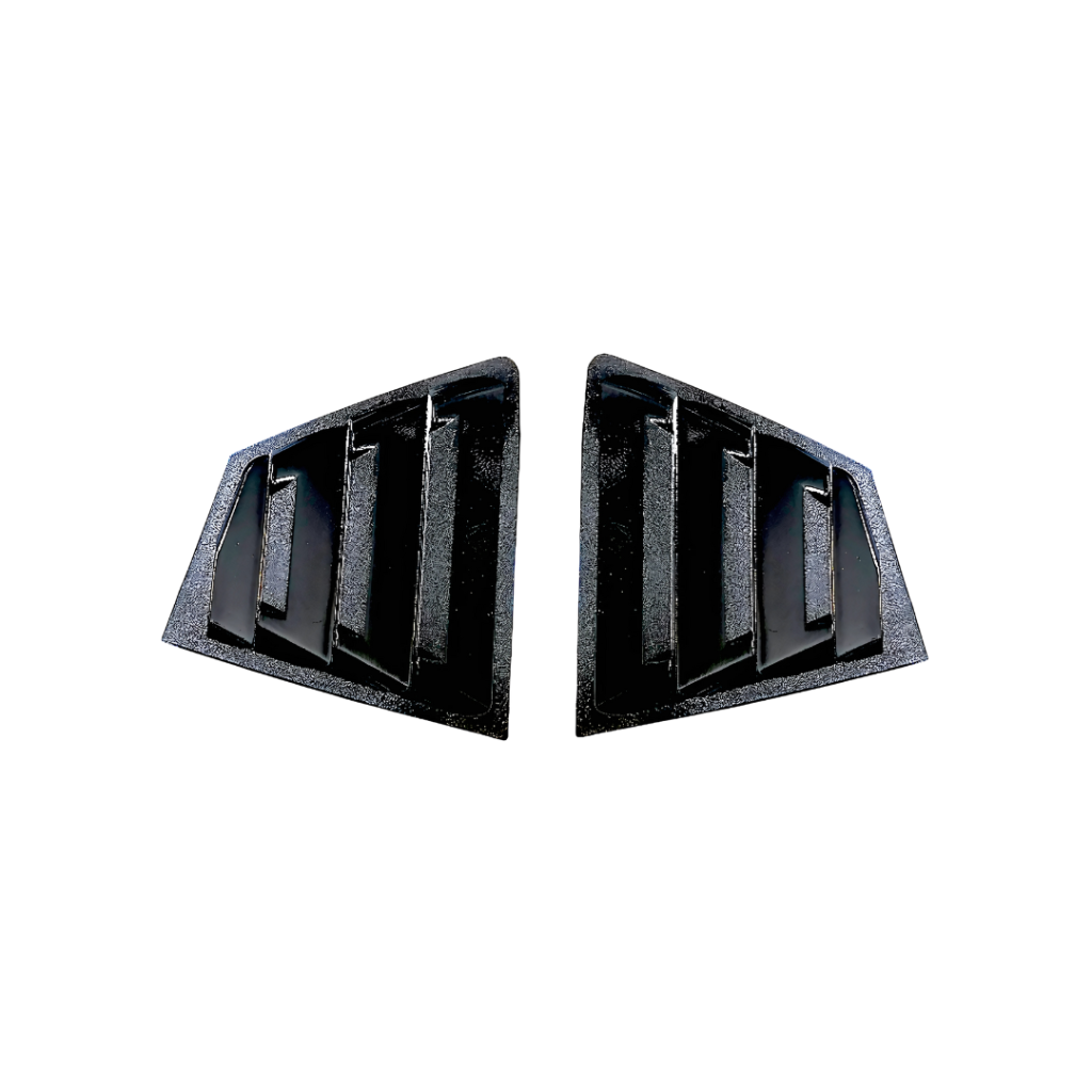 Toyota Yaris Quarter Window Glass Louvers in Glossy Black – 1 Pair with Double Tape for Easy Installation
