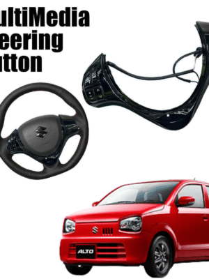 Suzuki Alto Multimedia Steering Control Buttons with Spiral Cable – Glossy Black | Plug & Play