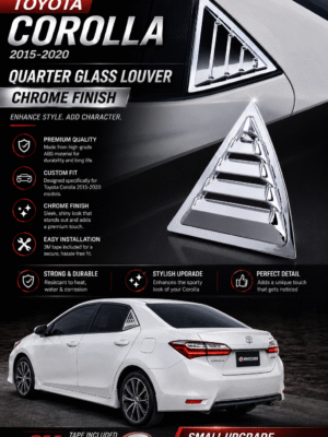 Toyota Corolla 2015-2024 Chrome Spike Design Quarter Glass Louver (Pair)